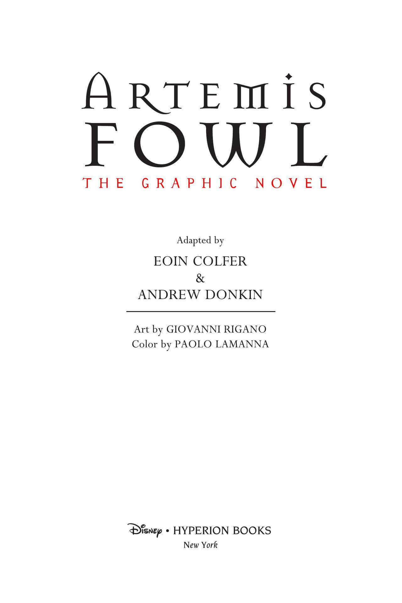 page i of artemis fowl the graphic novel