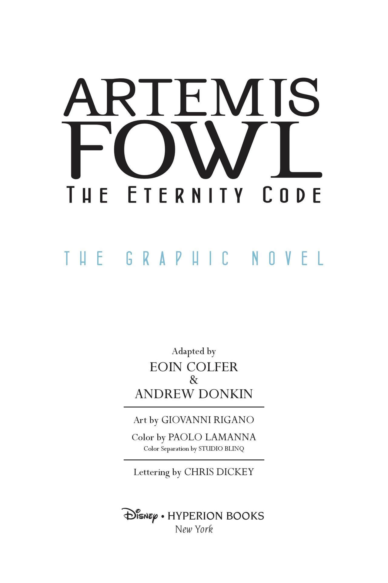 page i of artemis fowl eternity code graphic novel