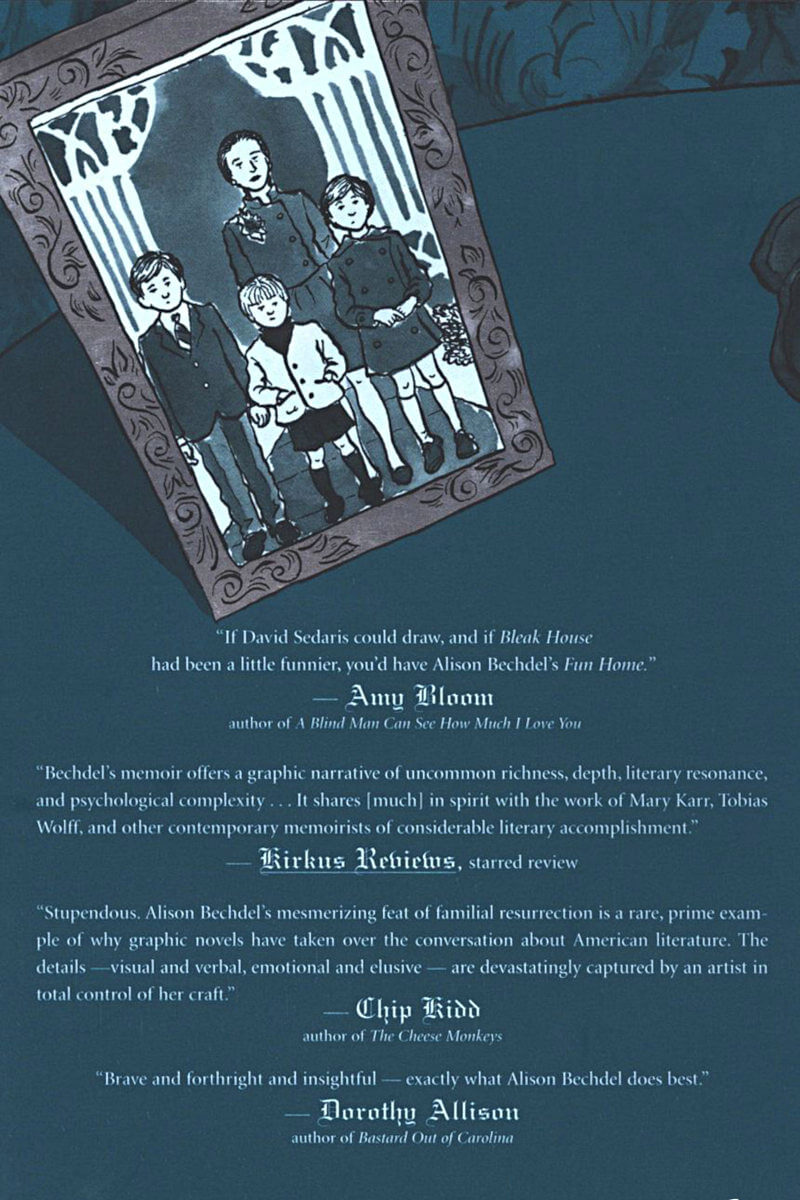 Back-Cover of fun home a family tragicomic graphic novel