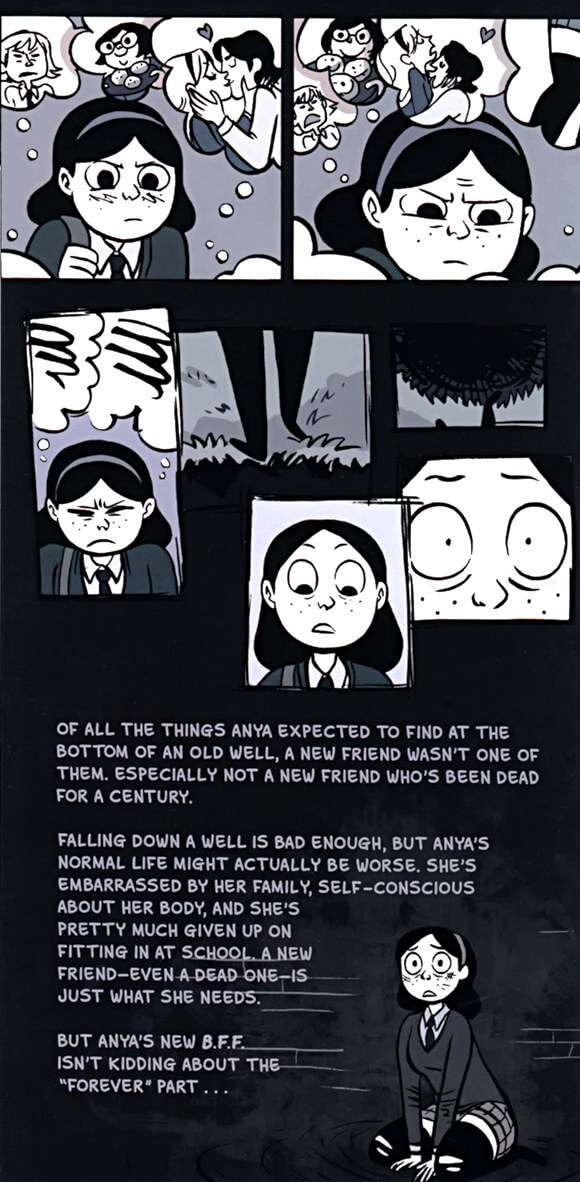 page i of anya's ghost graphic novel