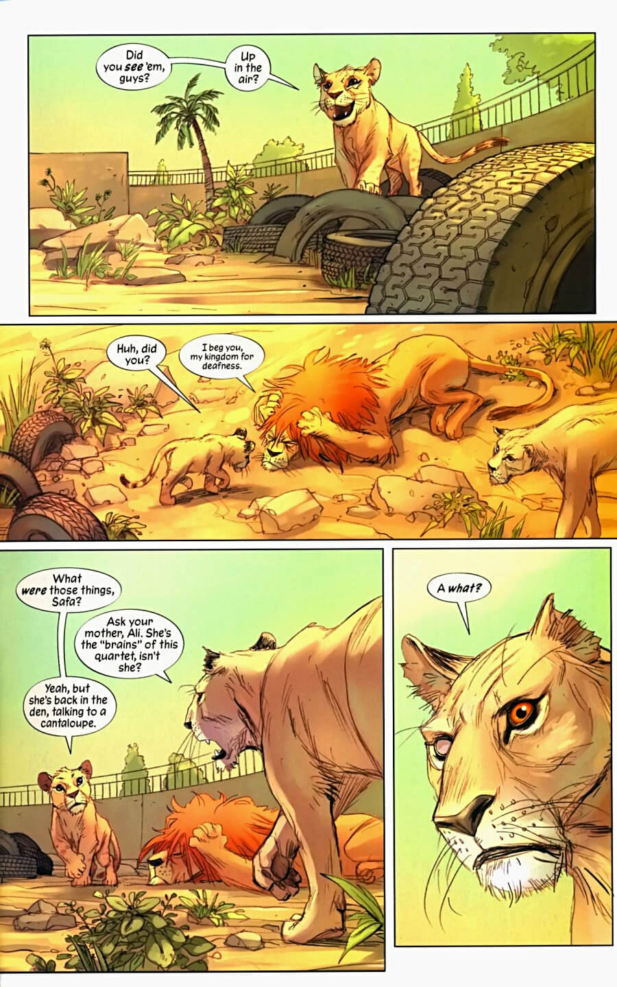 page 5 of pride of baghdad graphic novel