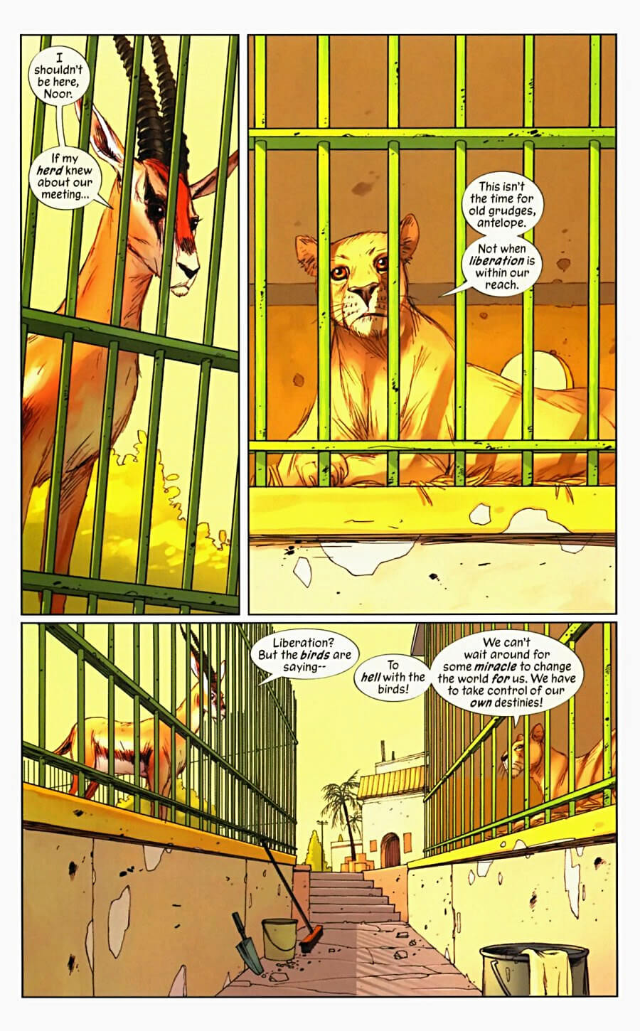 page 6 of pride of baghdad graphic novel