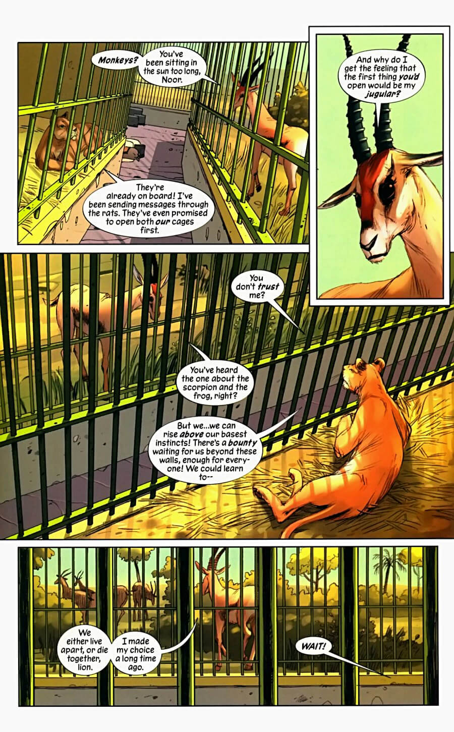 page 8 of pride of baghdad graphic novel