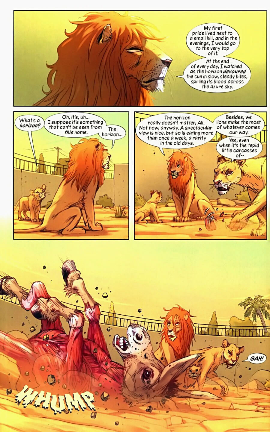 page 16 of pride of baghdad graphic novel