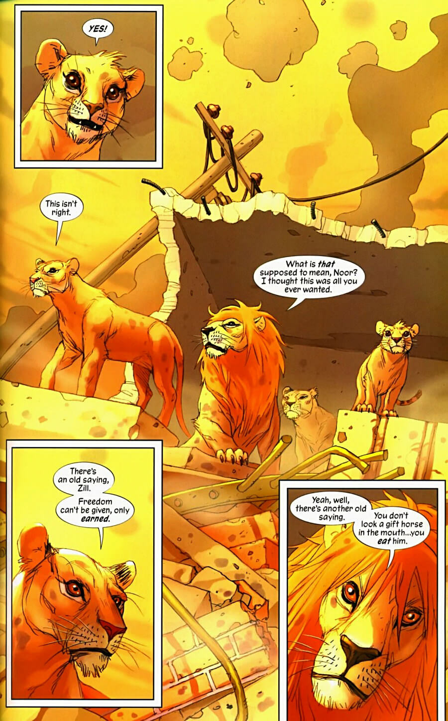 page 23 of pride of baghdad graphic novel