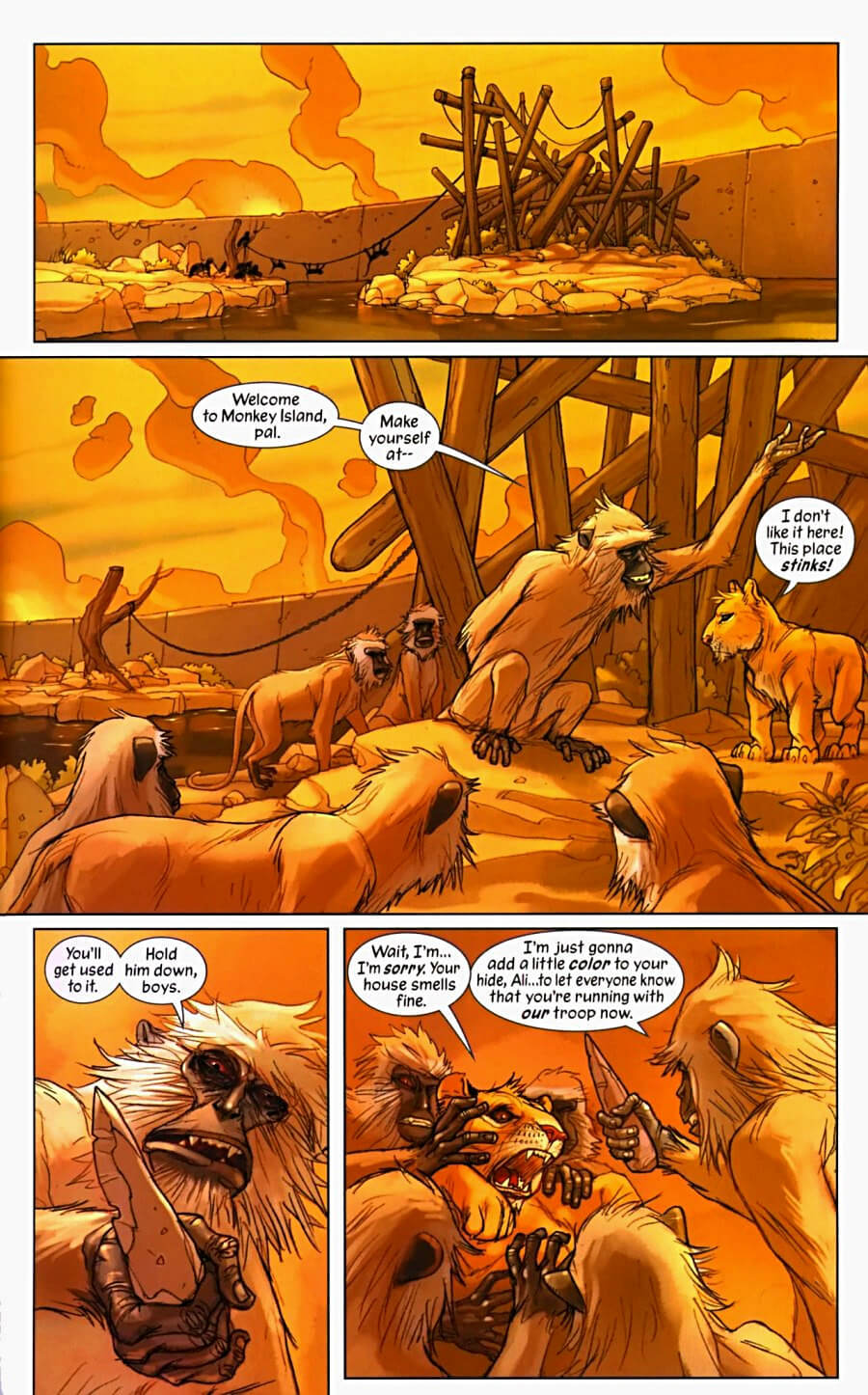 page 32 of pride of baghdad graphic novel