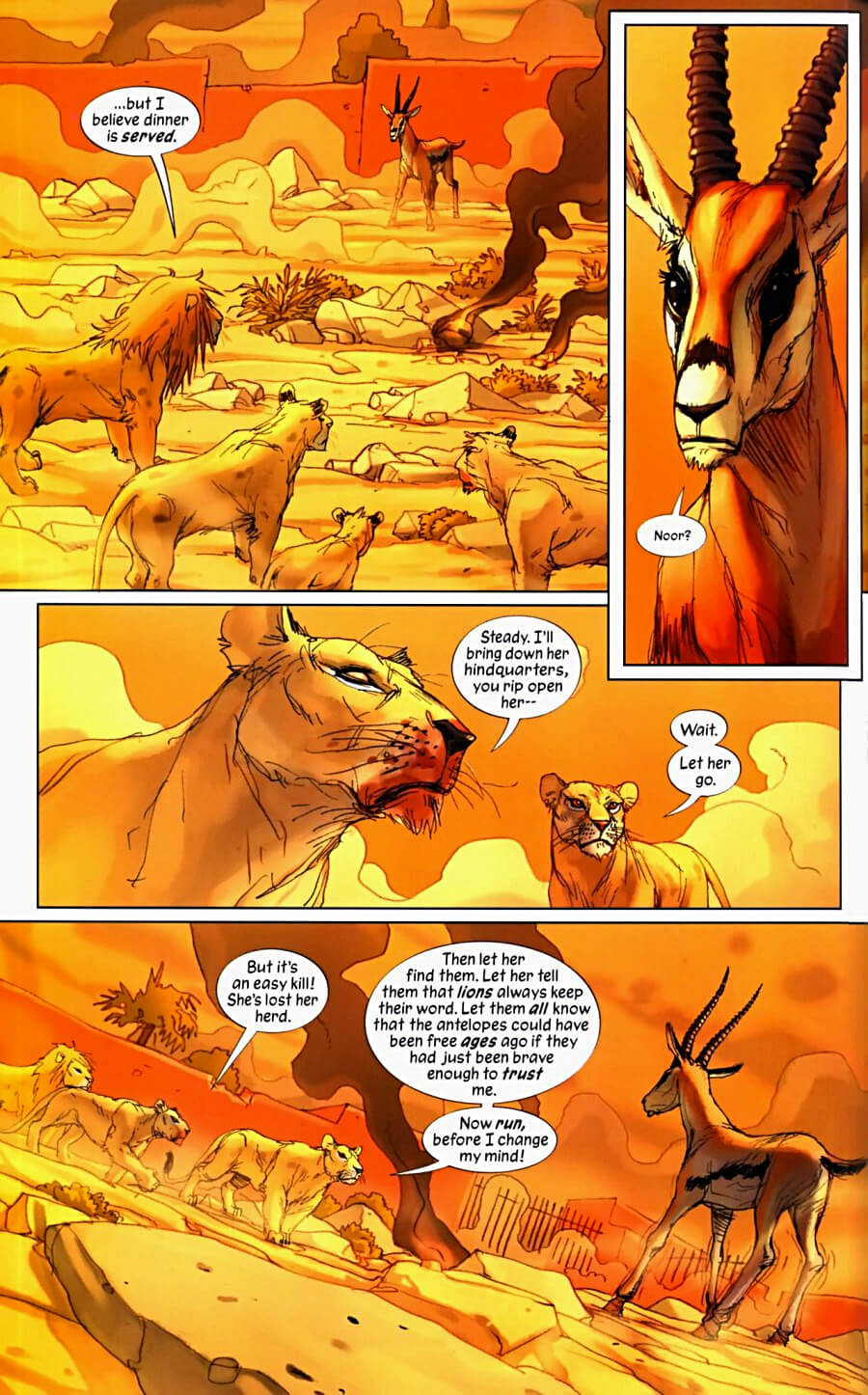 page 39 of pride of baghdad graphic novel