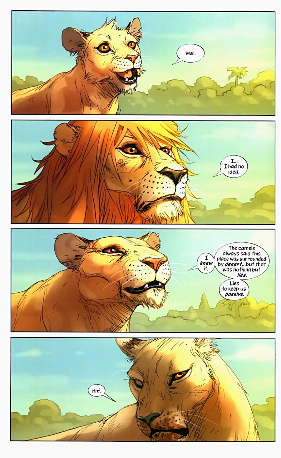 page 42 of pride of baghdad graphic novel