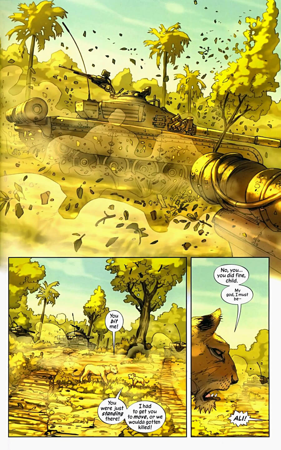 page 58 of pride of baghdad graphic novel