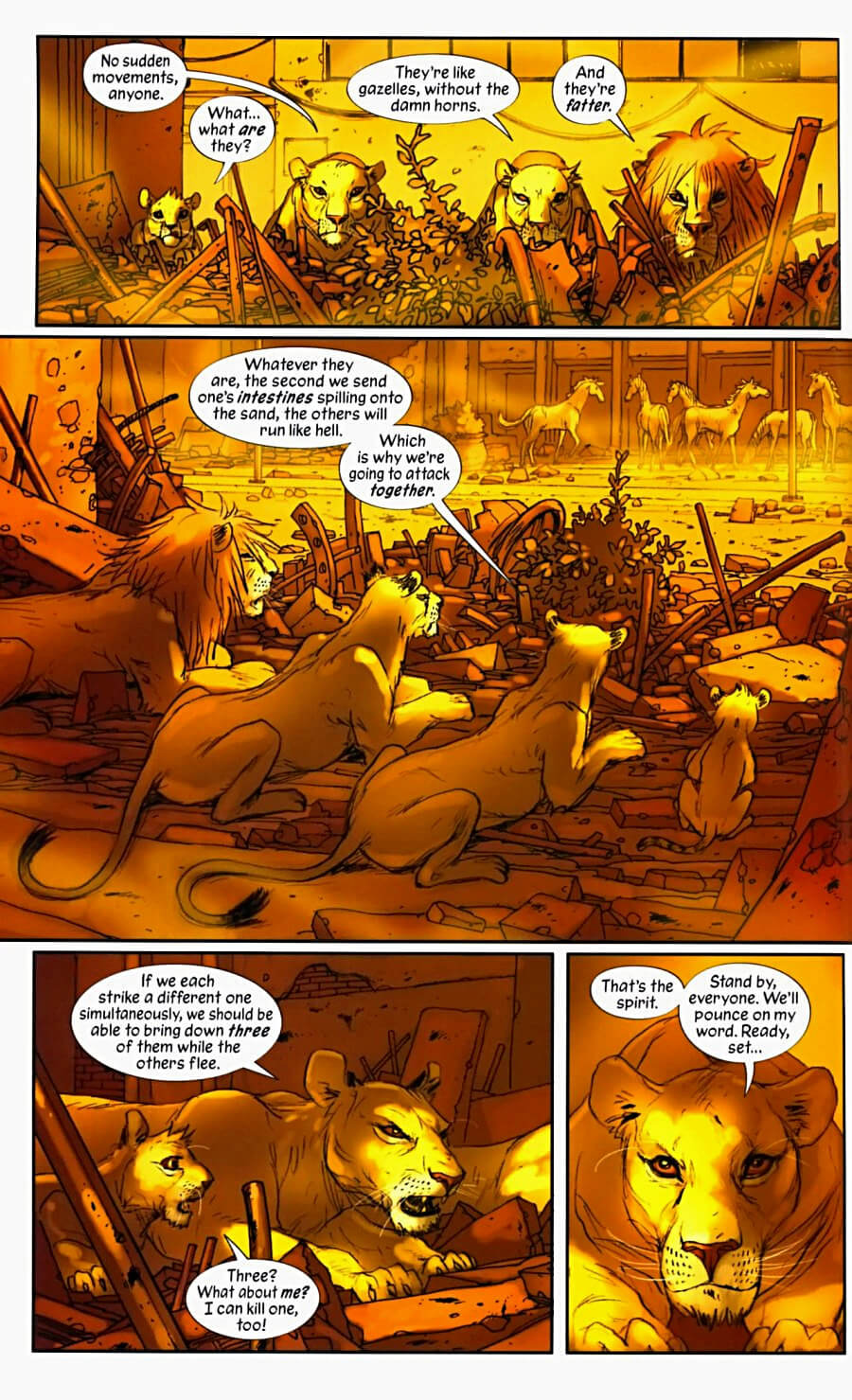 page 71 of pride of baghdad graphic novel