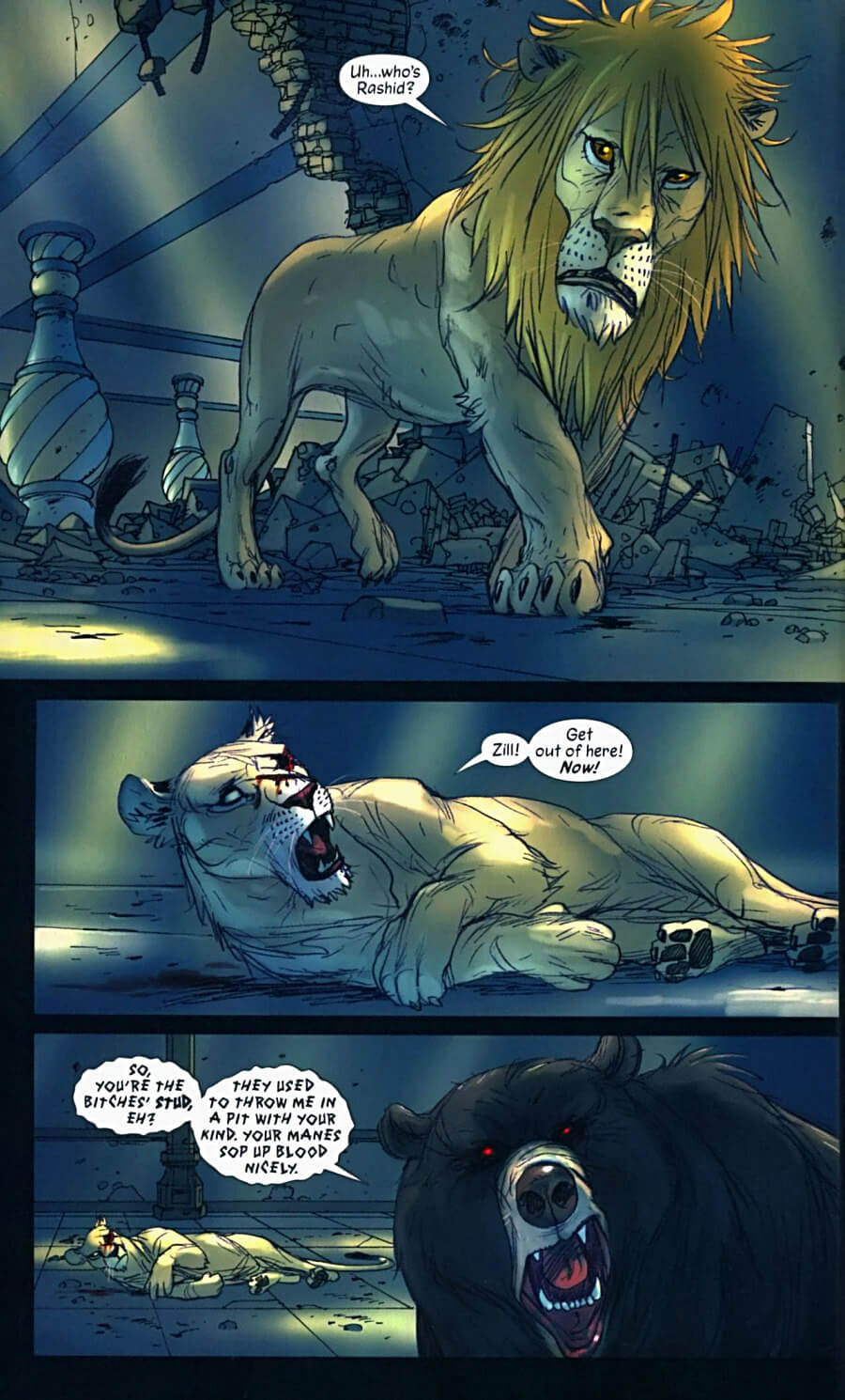 page 91 of pride of baghdad graphic novel