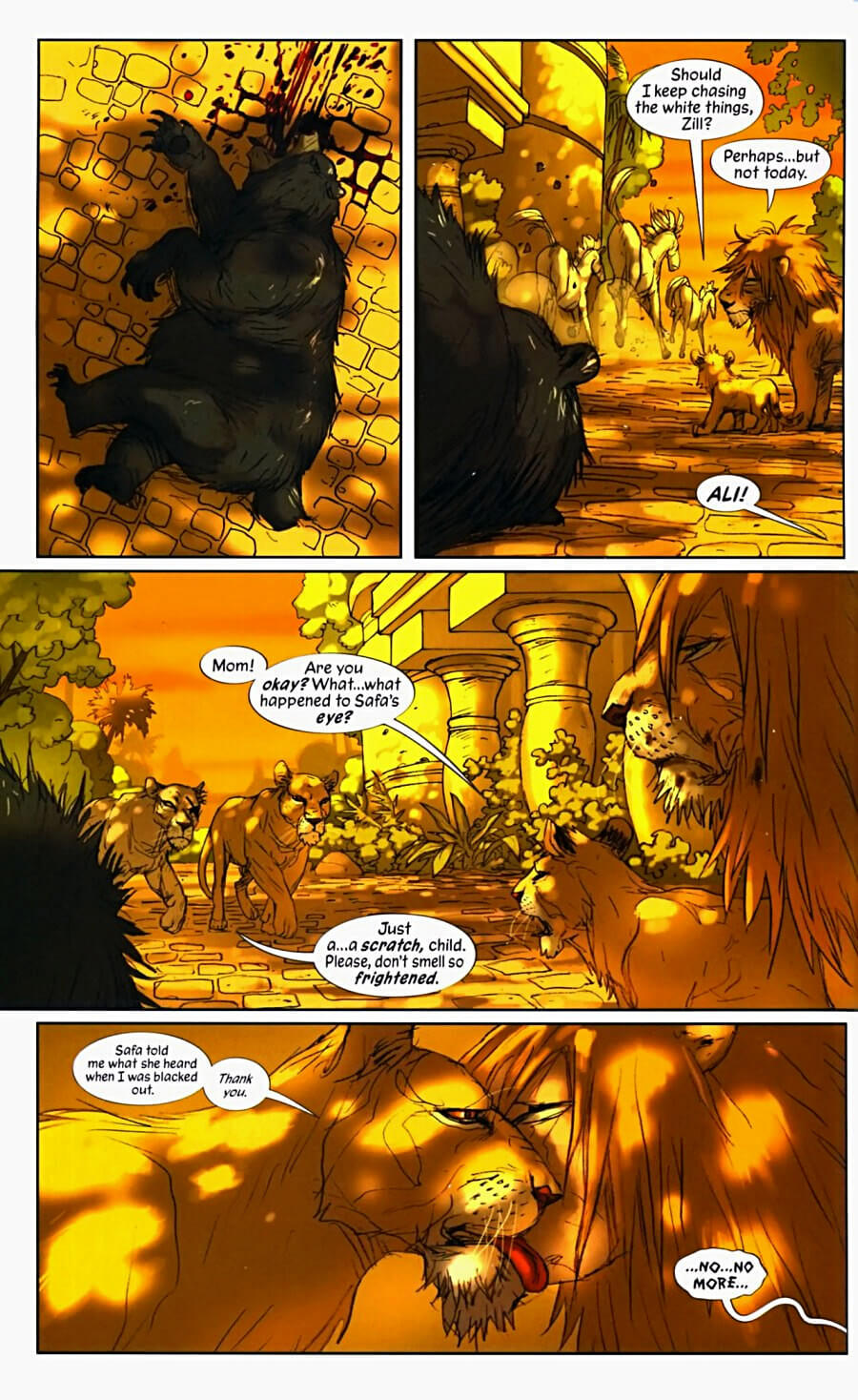 page 100 of pride of baghdad graphic novel