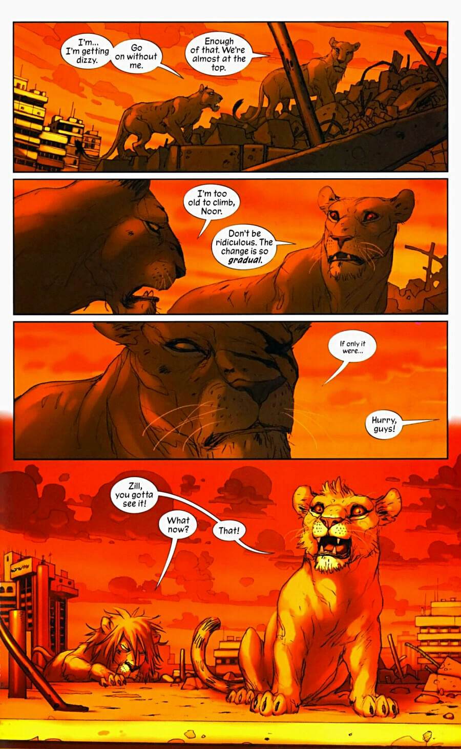 page 105 of pride of baghdad graphic novel