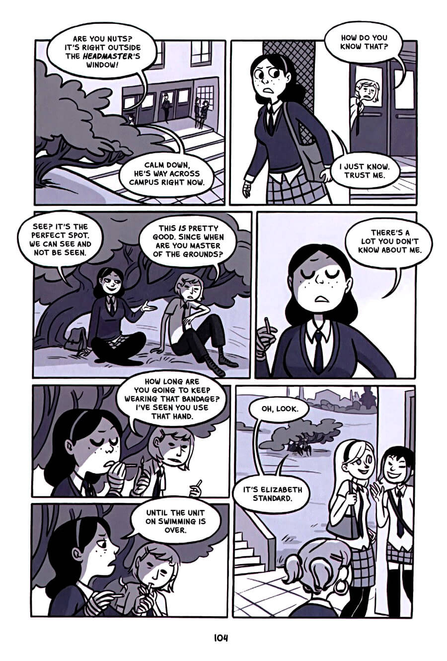 page 104 of anya's ghost graphic novel